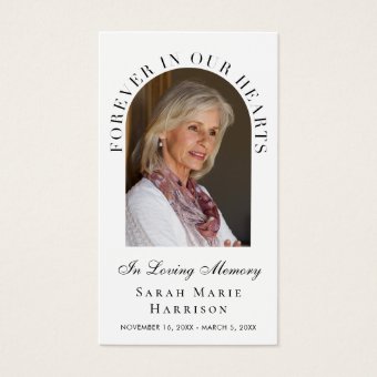 Elegant Memorial Funeral Photo Prayer Card | Zazzle