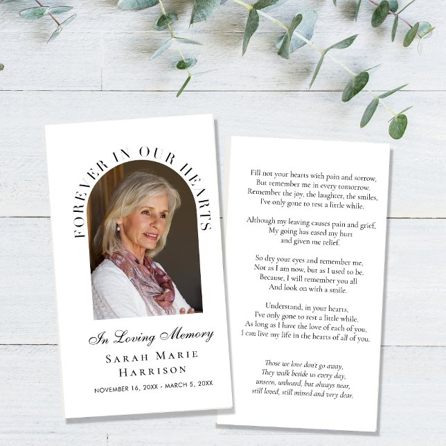 Elegant Memorial Funeral Photo Prayer Card (Creator Uploaded)