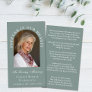 Elegant Memorial Funeral Photo Sage Prayer Card