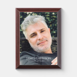 Elegant Memorial Keepsake Photo With Name Award Plaque