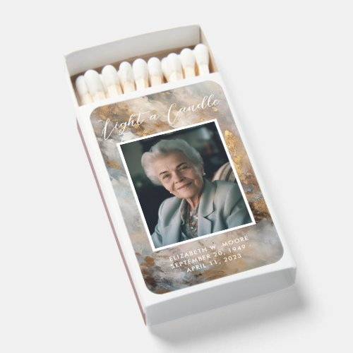 Elegant Memorial Light A Candle Photo Matchboxes