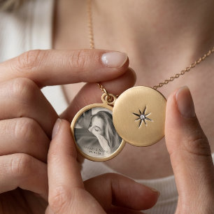 Elegant Memorial Mothers Day Wedding Custom Photo Gold Plated Necklace