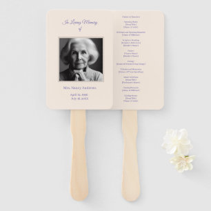 Elegant Memorial Order of Service Program Funeral Hand Fan