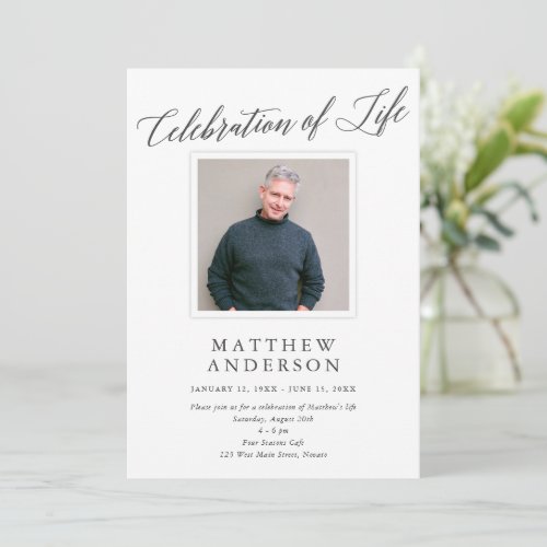 Elegant Memorial Photo Celebration of Life