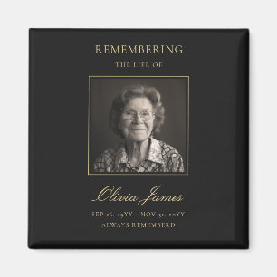 Elegant Memorial Photo Celebration of Life Magnet