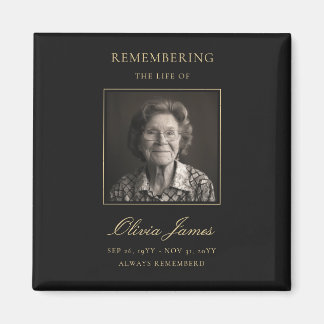 Elegant Memorial Photo Celebration of Life Magnet