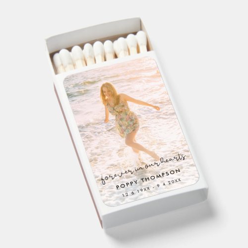 Elegant Memorial Photo  Chic Funeral Favor Matchboxes