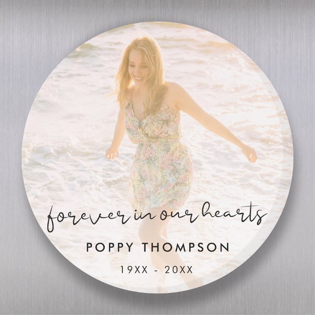 Elegant Memorial Photo Chic Funeral Favor Tribute Magnet (Creator Uploaded)