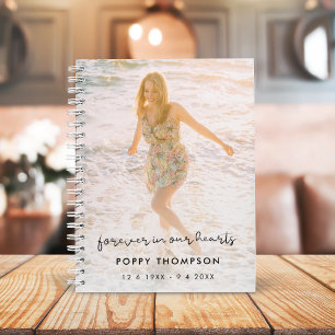 Elegant Memorial Photo Chic Funeral Guest Book