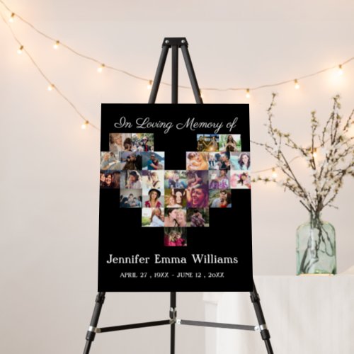 Elegant Memorial Photo collage Funeral Sympathy   Foam Board