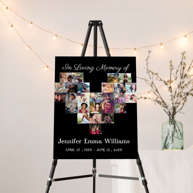 Elegant Memorial Photo collage Funeral Sympathy   Foam Board (In Situ (Stand))