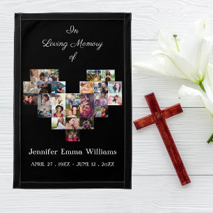 Elegant Memorial Photo collage Funeral Sympathy Pennant