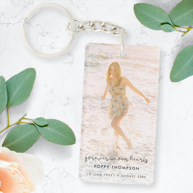 Elegant Memorial Photo | Funeral Favor Poem Memory Keychain