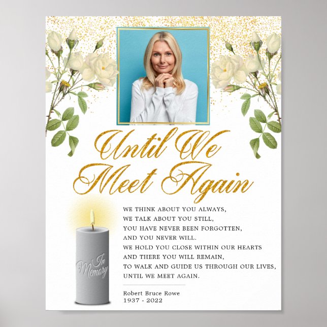 Elegant Memorial Photo Funeral Poem Sign (Front)