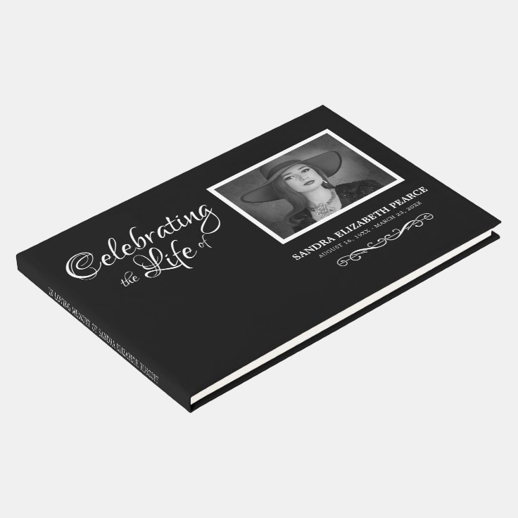 Elegant Memorial Photo | Keepsake Guest Book | Zazzle