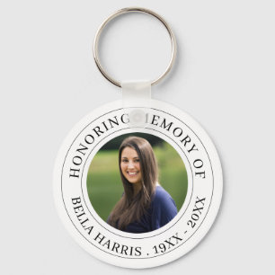 Elegant Memorial Photo Keepsake Keychain