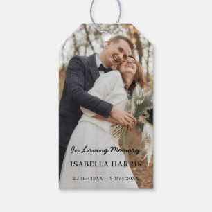 Elegant Memorial Photo Loving Memory Design Gift Tags