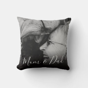 Elegant Memorial Photo   Mum & Dad Throw Pillow