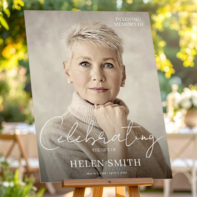 Elegant Memorial Photo Poster, Celebration of Life Foam Board (Elegant Memorial Photo Poster, Celebration of Life Foam Board, Loss of Mother)