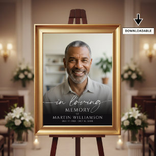 Elegant Memorial Photo Script Welcome Sign