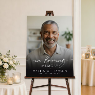 Elegant Memorial Photo Script Welcome Sign