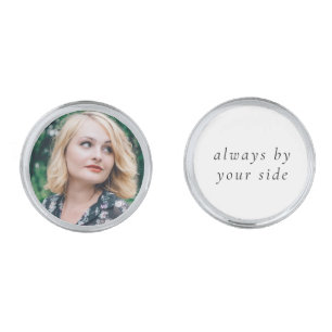Elegant Memorial Photo Tribute Always by your Side Cufflinks