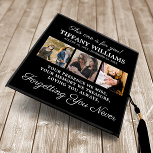 Elegant Memorial Photo Tribute Graduation Cap Topper