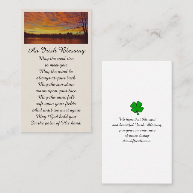 Elegant Memorial Remembrance Funeral Card (Front/Back)