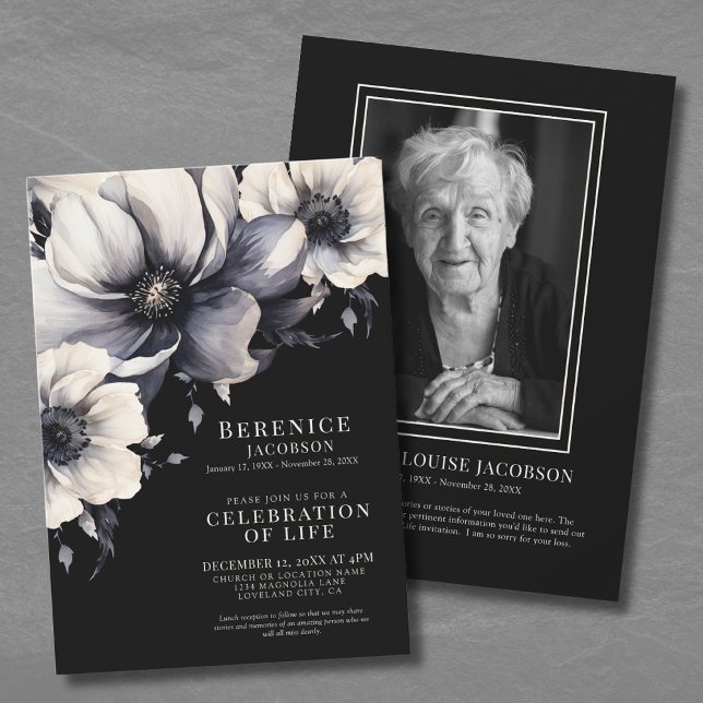 Elegant Memorial Service Celebration Of Life Invitation (Elegant Memorial Service Celebration Of Life Invitation)