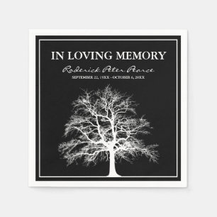 Elegant Memorial Tree Funeral Napkins