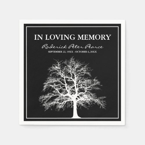 Elegant Memorial Tree  Funeral Napkins