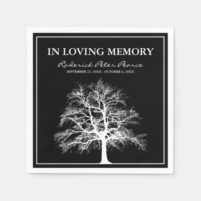 Elegant Memorial Tree | Funeral Napkins (Front)