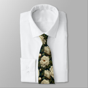 Elegant Men Gifts Peonies Neck Tie