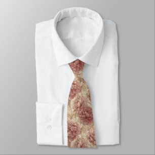 Elegant Men Gifts Peonies Neck Tie