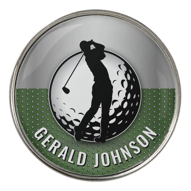 Elegant Men Golf Monogram Design Ball Marker (Front)
