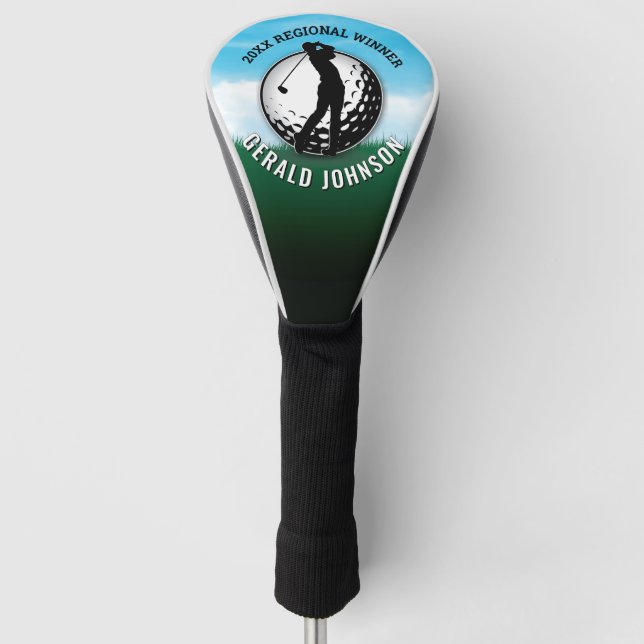 Elegant Men Golf Monogram Design Golf Head Cover (Front)