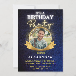 Elegant Mens 34th birthday invitations   Chic