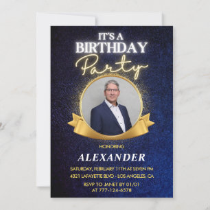 Elegant Mens 52nd birthday invitations   Chic