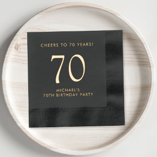 Elegant Mens 70th Birthday Party Foil Napkins