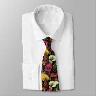 Elegant Mens Accessories Calla Lilies Flower Neck Tie