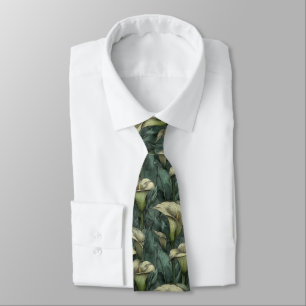Elegant Mens Accessories Calla Lilies Neck Tie