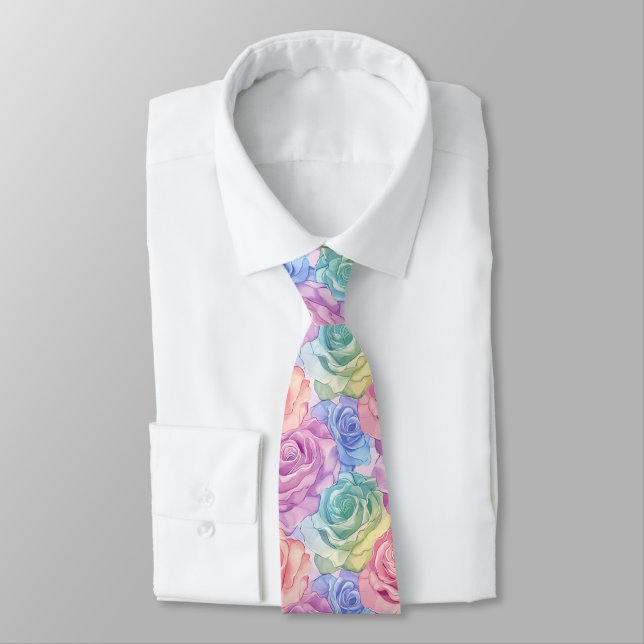 Elegant Mens Fashion Rose Flower Neck Tie (Tied)