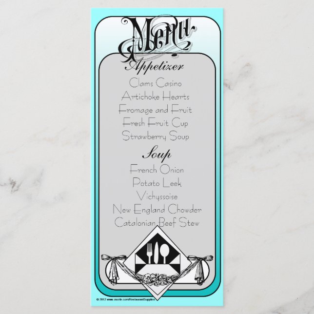 Elegant Menu Card Color 1 (Front)