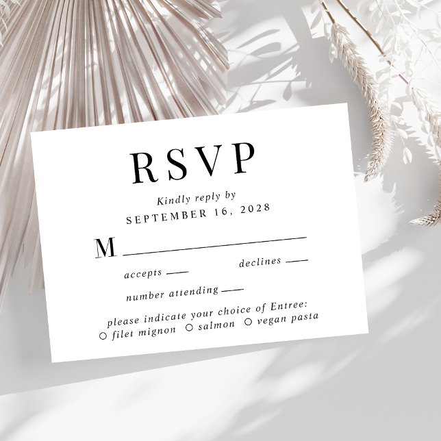 Elegant Menu Choice Wedding RSVP Card (Creator Uploaded)