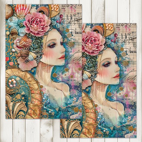 ELEGANT MERMAID DECOUPAGE TISSUE PAPER