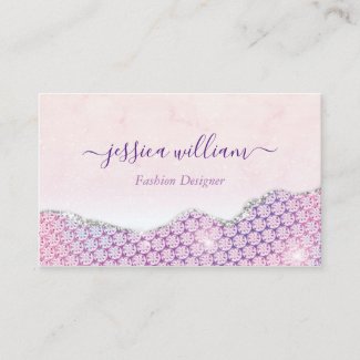 Elegant  Mermaid Edges Pink Glitter Agate 