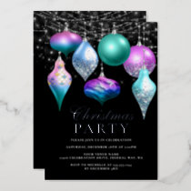 Elegant Mermaid Ornament Christmas Party Foil Invitation