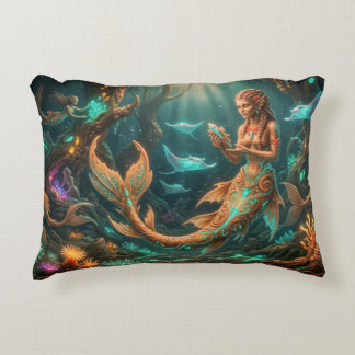 Elegant Mermaid Throw Pillow