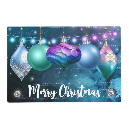 Elegant Mermaid Winter Baubles Christmas  Placemat