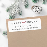 Elegant Merry and Bright Christmas Return Address Label<br><div class="desc">Create your own return address label. For more advanced customization of this design,  please click the "BLUE DESIGN TOOL" button above!</div>